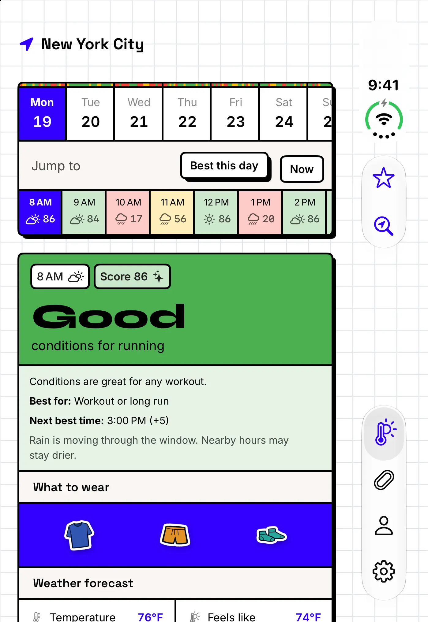 WeatherToRun product preview